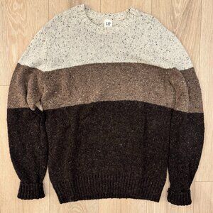 GAP Men’s Colorblock Speckled Knit Sweater – Medium